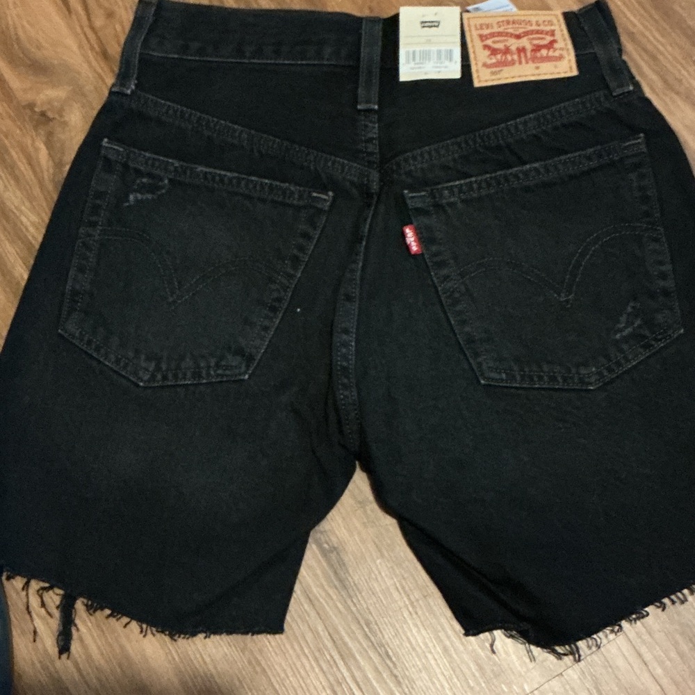 Levi's Charcoal Denim Cutoff Shorts